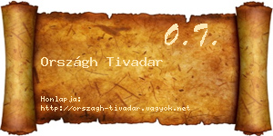 Országh Tivadar névjegykártya