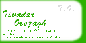 tivadar orszagh business card
